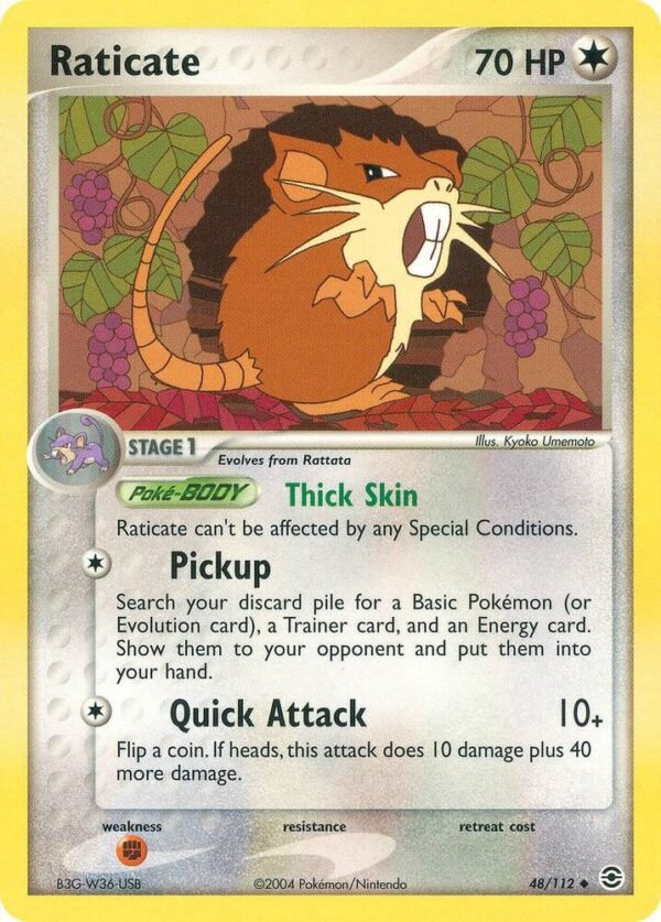 Raticate 48/112 Reverse Holofoil FireRed & LeafGreen