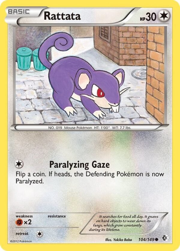 Rattata 104/149 Reverse Holofoil Boundaries Crossed Rattata 104/149 Reverse Holofoil Boundaries Crossed