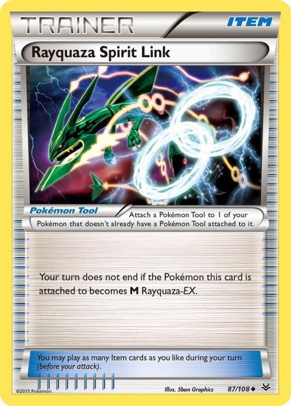 Rayquaza Spirit Link 87/108 Reverse Holofoil XY – Roaring Skies Rayquaza Spirit Link 87/108 Reverse Holofoil XY – Roaring Skies