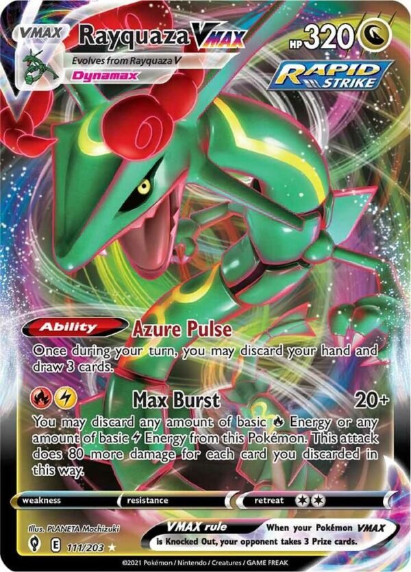 Rayquaza VMAX 111/203 Holofoil SWSH07: Evolving Skies Rayquaza VMAX 111/203 Holofoil SWSH07: Evolving Skies