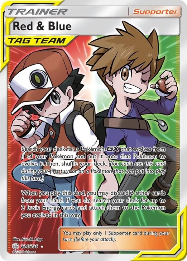Red & Blue (Full Art) 234/236 Holofoil SM – Cosmic Eclipse Red & Blue (Full Art) 234/236 Holofoil SM – Cosmic Eclipse