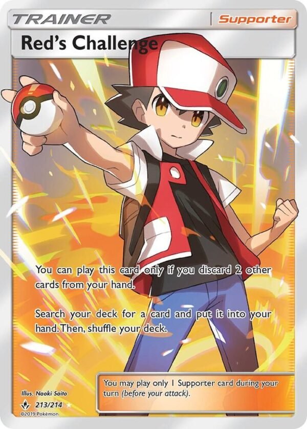 Red’s Challenge (Full Art) 213/214 Holofoil SM – Unbroken Bonds Red’s Challenge (Full Art) 213/214 Holofoil SM – Unbroken Bonds