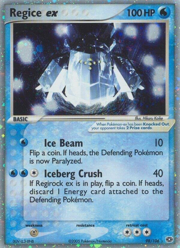 Regice ex 98/106 Holofoil Emerald Regice ex 98/106 Holofoil Emerald