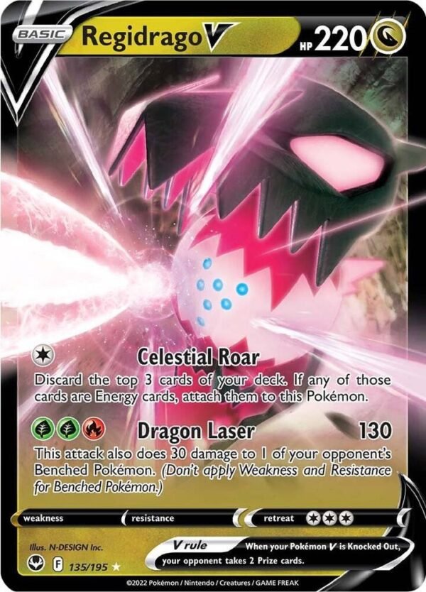 Regidrago V 135/195 Holofoil SWSH12: Silver Tempest Regidrago V 135/195 Holofoil SWSH12: Silver Tempest