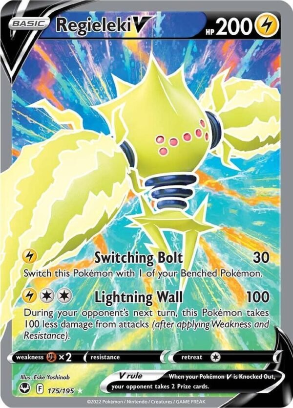 Regieleki V (Full Art) 175/195 Holofoil SWSH12: Silver Tempest Regieleki V (Full Art) 175/195 Holofoil SWSH12: Silver Tempest