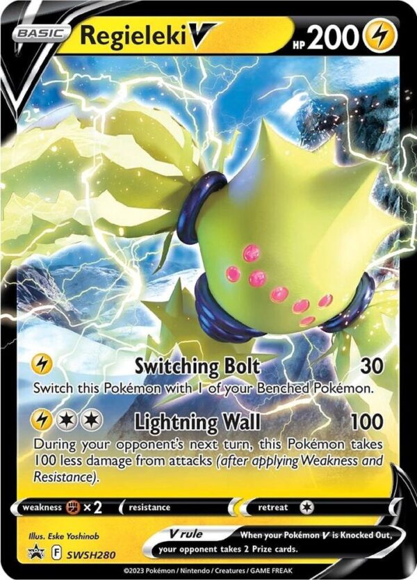 Regieleki V SWSH280 Holofoil SWSH: Sword & Shield Promo Cards Regieleki V SWSH280 Holofoil SWSH: Sword & Shield Promo Cards