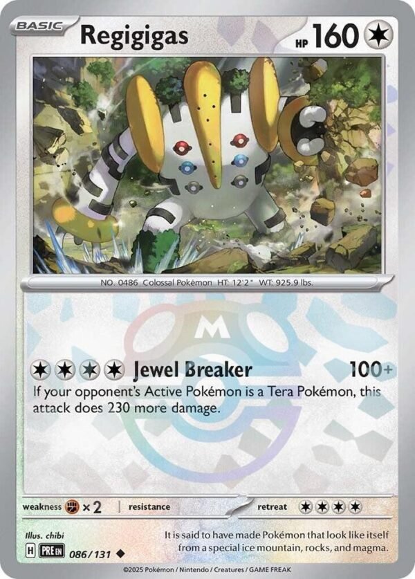 Regigigas (Master Ball Pattern) 086/131 Holofoil SV: Prismatic Evolutions Regigigas (Master Ball Pattern) 086/131 Holofoil SV: Prismatic Evolutions