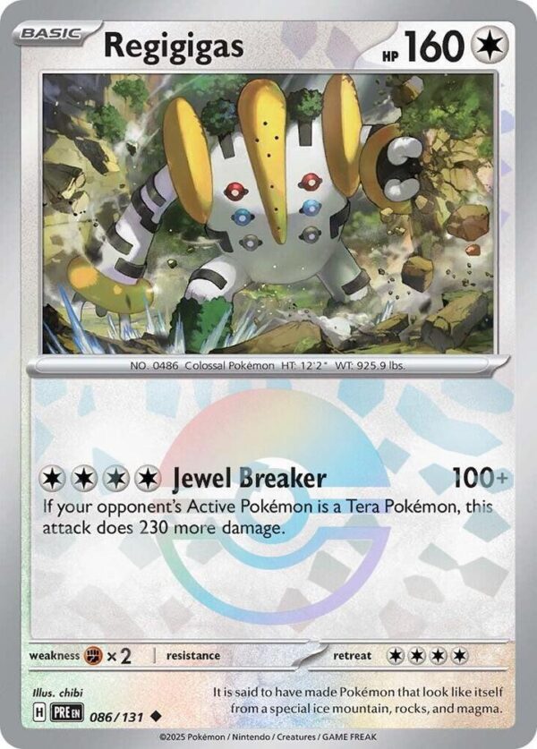 Regigigas (Poke Ball Pattern) 086/131 Holofoil SV: Prismatic Evolutions Regigigas (Poke Ball Pattern) 086/131 Holofoil SV: Prismatic Evolutions