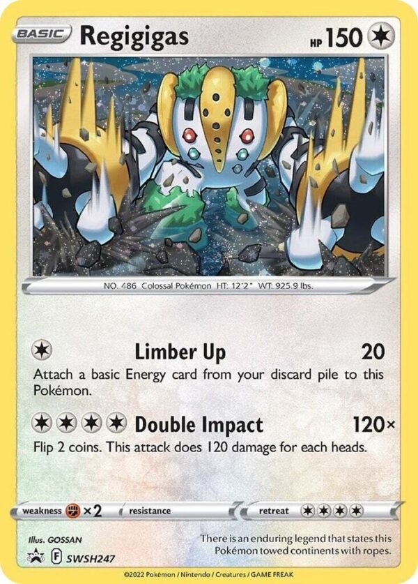 Regigigas SWSH247 (Cosmos Holo) Holofoil SWSH: Sword & Shield Promo Cards Regigigas SWSH247 (Cosmos Holo) Holofoil SWSH: Sword & Shield Promo Cards