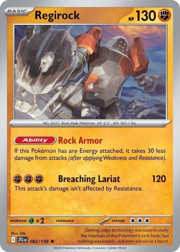 Regirock 082/159 Reverse Holofoil SV09: Journey Together Regirock 082/159 Reverse Holofoil SV09: Journey Together