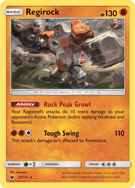 Regirock 53/111 Normal SM – Crimson Invasion Regirock 53/111 Normal SM – Crimson Invasion