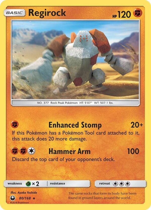 Regirock 80/168 Reverse Holofoil SM – Celestial Storm Regirock 80/168 Reverse Holofoil SM – Celestial Storm