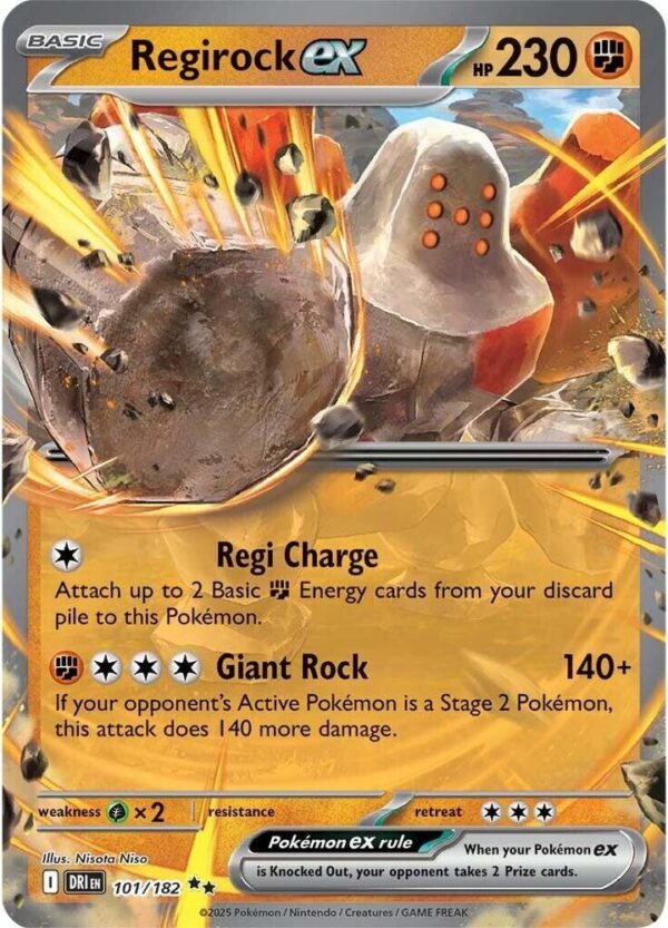 Regirock ex 101/182 Holofoil SV10: Destined Rivals Regirock ex 101/182 Holofoil SV10: Destined Rivals