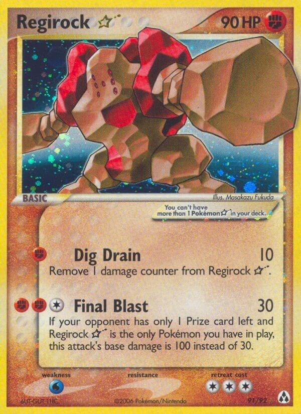 Regirock Star 91/92 Holofoil Legend Maker