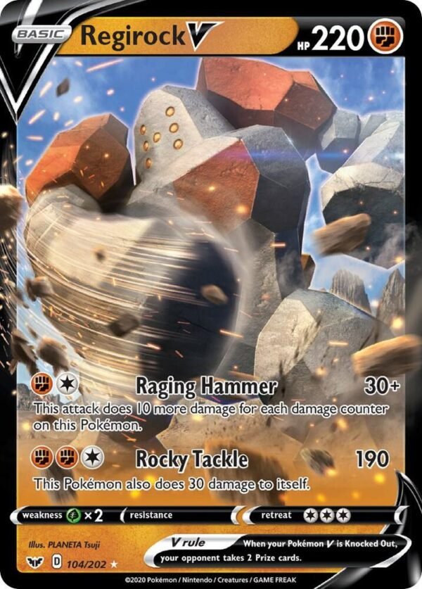 Regirock V 104/202 Holofoil SWSH01: Sword & Shield Base Set
