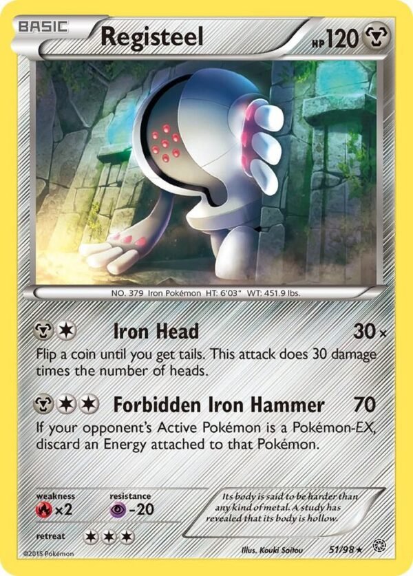Registeel 51/98 Reverse Holofoil XY – Ancient Origins Registeel 51/98 Reverse Holofoil XY – Ancient Origins