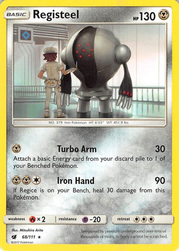 Registeel 68/111 Reverse Holofoil SM – Crimson Invasion Registeel 68/111 Reverse Holofoil SM – Crimson Invasion