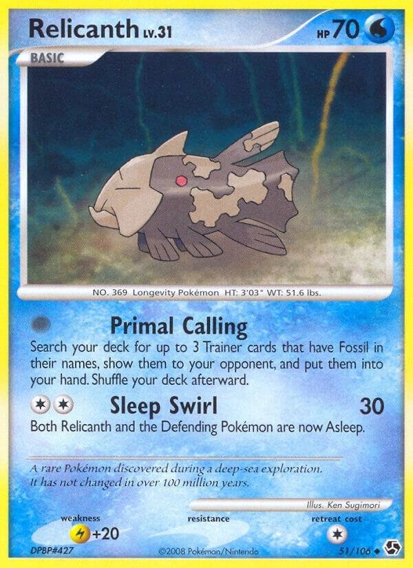 Relicanth 51/106 Reverse Holofoil Great Encounters Relicanth 51/106 Reverse Holofoil Great Encounters