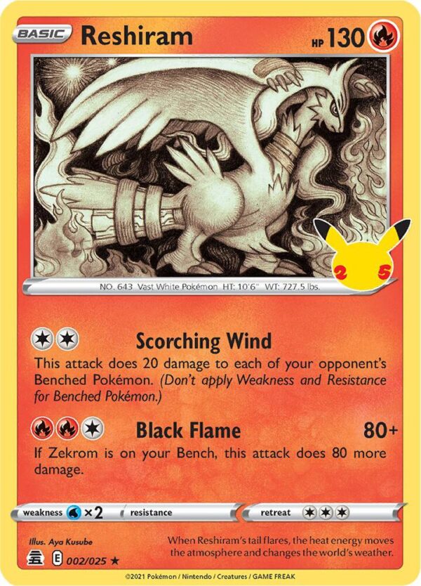 Reshiram 002/025 Holofoil Celebrations