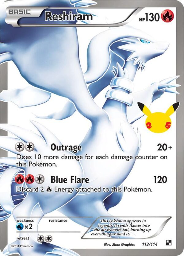 Reshiram 113/114 Holofoil Celebrations: Classic Collection