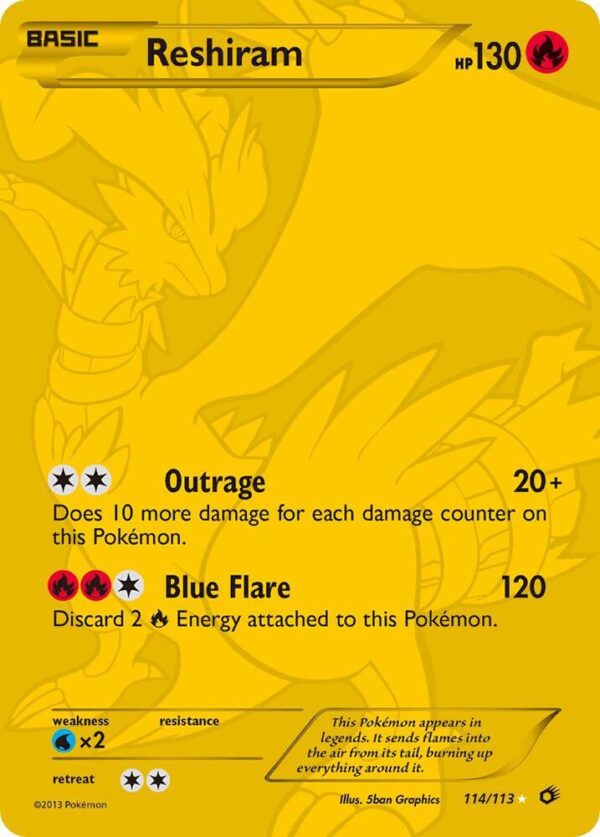 Reshiram (114 Full Art Secret Rare) 114/113 Holofoil Legendary Treasures
