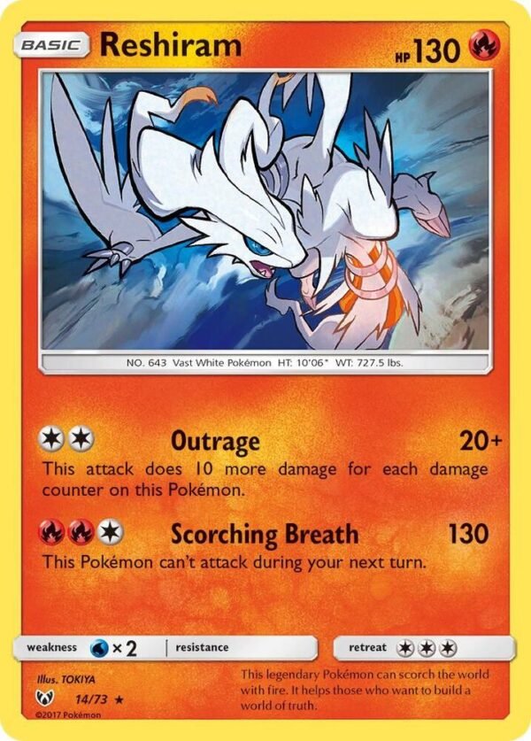 Reshiram 14/73 Reverse Holofoil Shining Legends