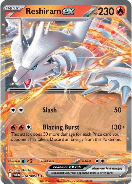Reshiram ex 020/086 Holofoil SV: White Flare Reshiram ex 020/086 Holofoil SV: White Flare