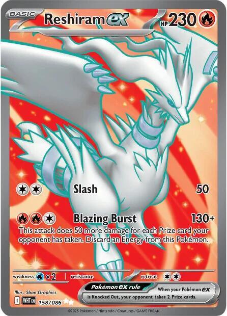Reshiram ex 158/086 Holofoil SV: White Flare