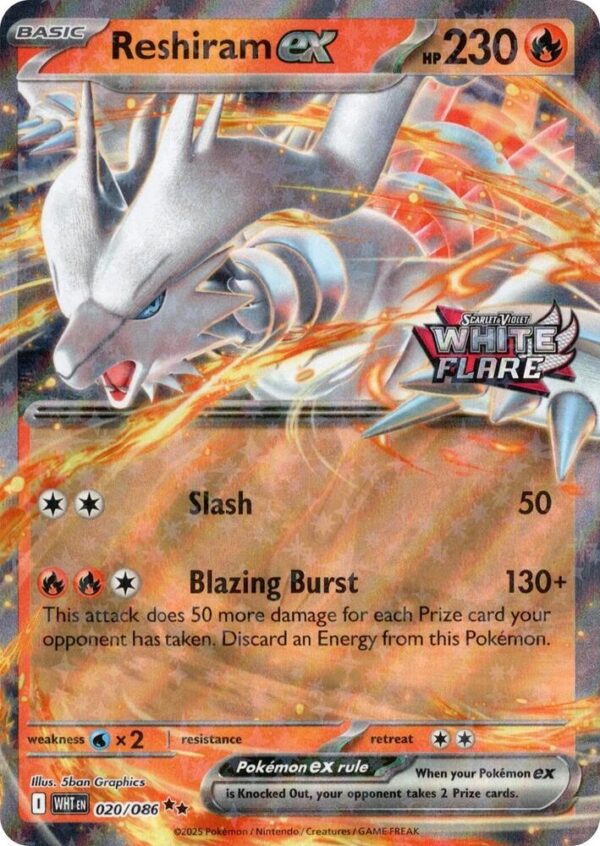 Reshiram ex (White Flare Stamped) 020/086 Holofoil Miscellaneous Cards & Products Reshiram ex (White Flare Stamped) 020/086 Holofoil Miscellaneous Cards & Products