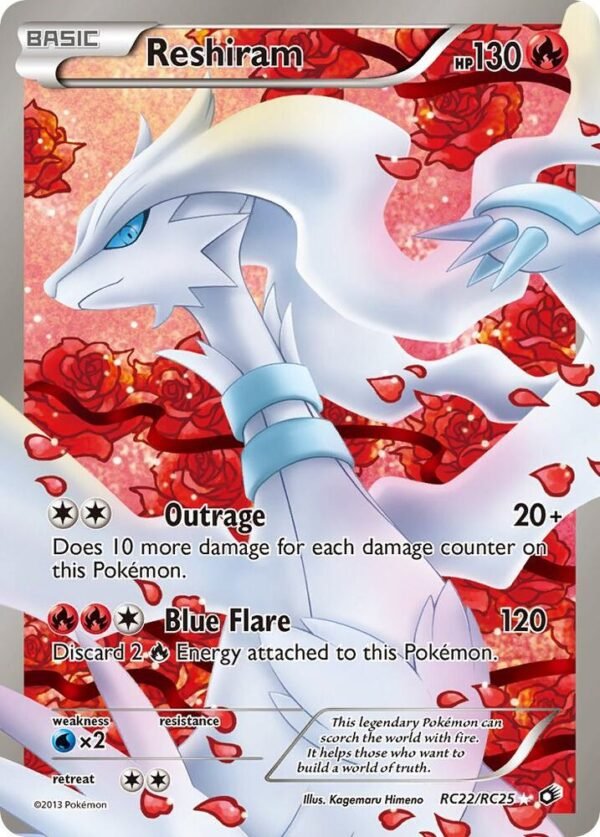 Reshiram (Full Art) RC22/RC25 Holofoil Legendary Treasures: Radiant Collection