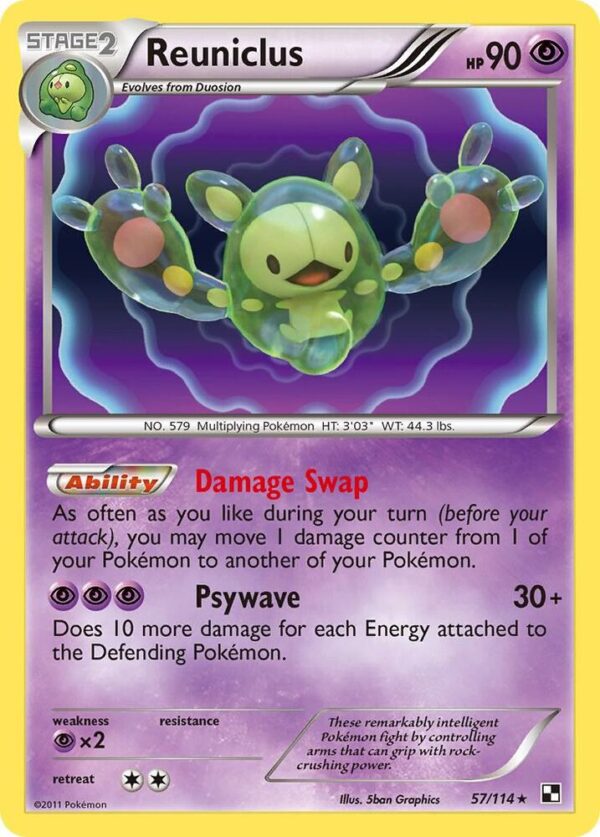 Reuniclus 57/114 Reverse Holofoil Black and White Reuniclus 57/114 Reverse Holofoil Black and White