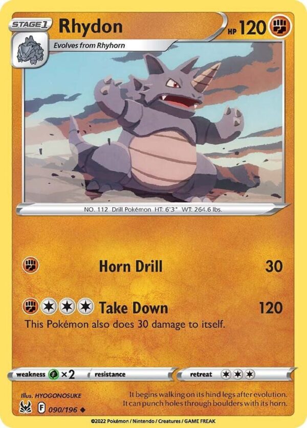 Rhydon 090/196 Normal SWSH11: Lost Origin Rhydon 090/196 Normal SWSH11: Lost Origin