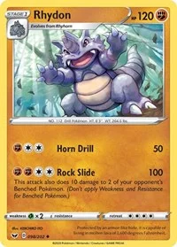 Rhydon | 098/202 | Normal | SWSH01: Sword & Shield Base Set Rhydon | 098/202 | Normal | SWSH01: Sword & Shield Base Set