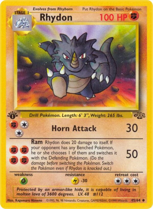 Rhydon 45/64 1st Edition Jungle Rhydon 45/64 1st Edition Jungle