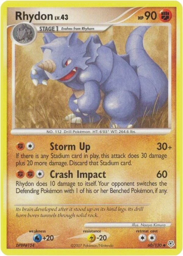 Rhydon 60/130 Reverse Holofoil Diamond and Pearl