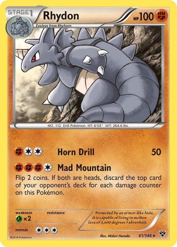 Rhydon 61/146 Normal XY Base Set Rhydon 61/146 Normal XY Base Set
