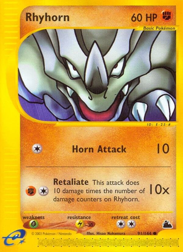 Rhyhorn 091/144 Reverse Holofoil Skyridge
