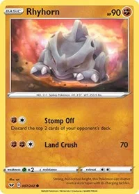 Rhyhorn (097) | 097/202 | Reverse Holofoil | SWSH01: Sword & Shield Base Set