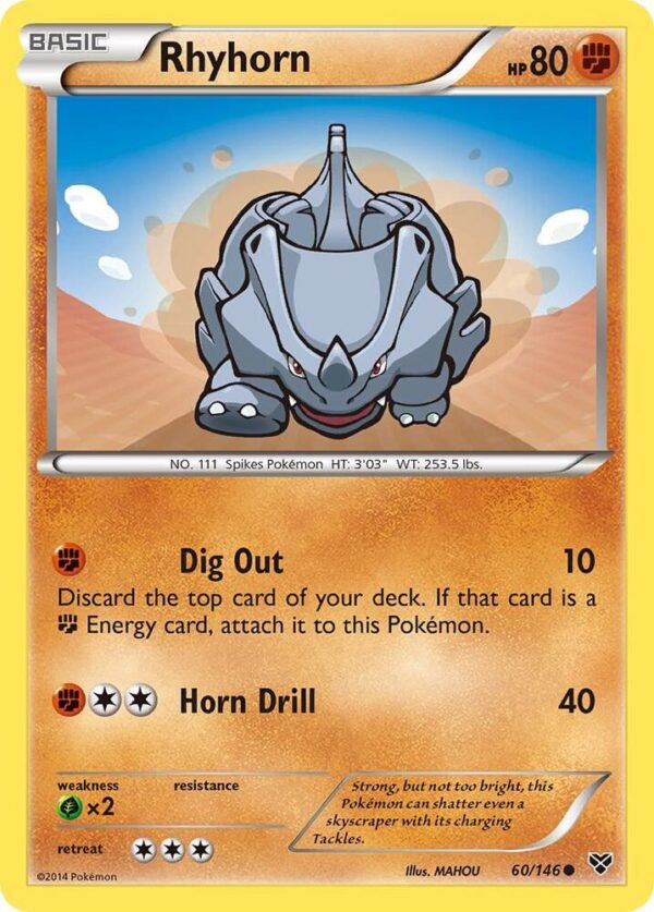 Rhyhorn 60/146 Normal XY Base Set Rhyhorn 60/146 Normal XY Base Set