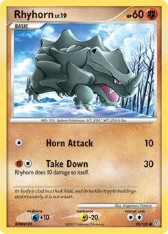 Rhyhorn 95/130 Reverse Holofoil Diamond and Pearl
