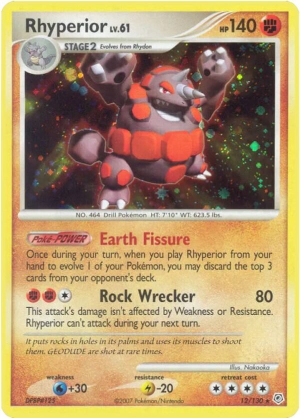 Rhyperior 12/130 Reverse Holofoil Diamond and Pearl