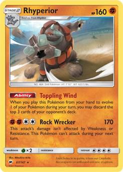 Rhyperior 67/147 (SM Burning Shadows) 067/147 Normal Deck Exclusives
