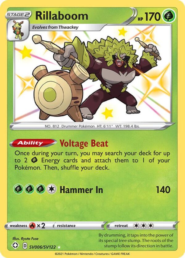 Rillaboom SV006/SV122 Holofoil Shining Fates: Shiny Vault Rillaboom SV006/SV122 Holofoil Shining Fates: Shiny Vault