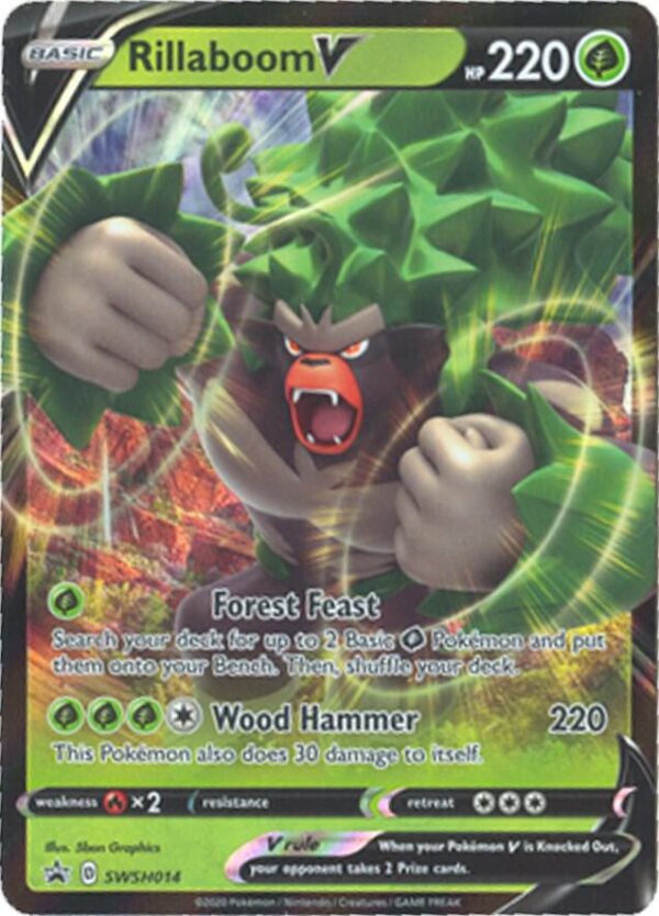 Rillaboom V SWSH014 Holofoil SWSH: Sword & Shield Promo Cards