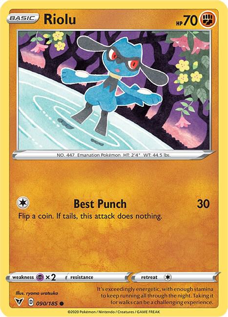 Riolu 090/185 Reverse Holofoil SWSH04: Vivid Voltage