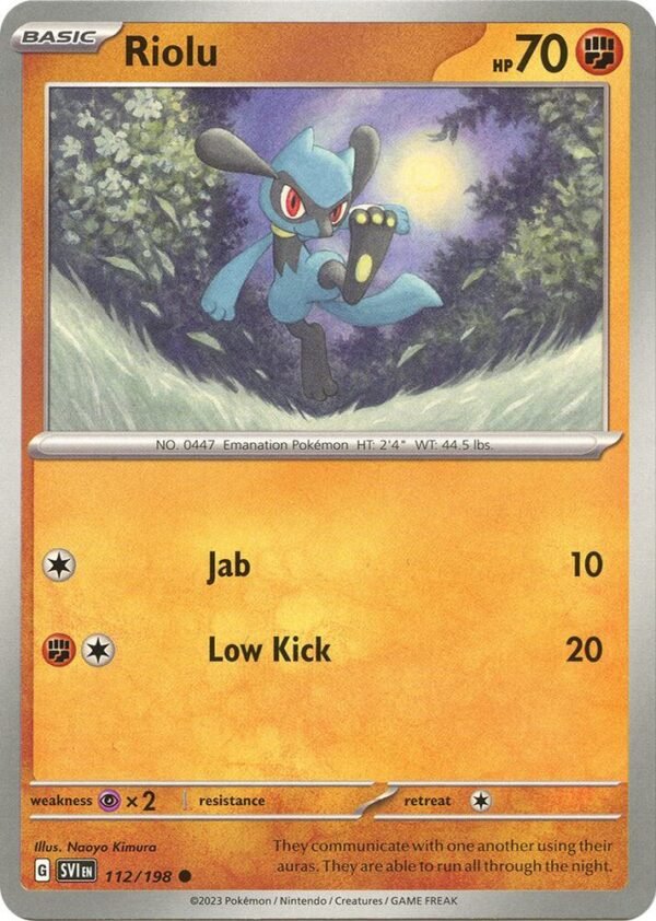 Riolu 112/198 Normal SV01: Scarlet & Violet Base Set Riolu 112/198 Normal SV01: Scarlet & Violet Base Set