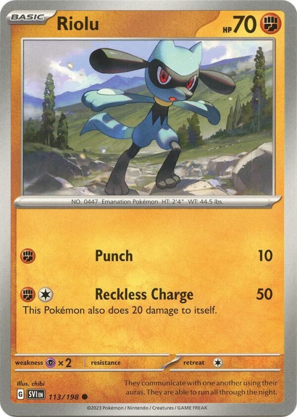 Riolu 113/198 Normal SV01: Scarlet & Violet Base Set Riolu 113/198 Normal SV01: Scarlet & Violet Base Set