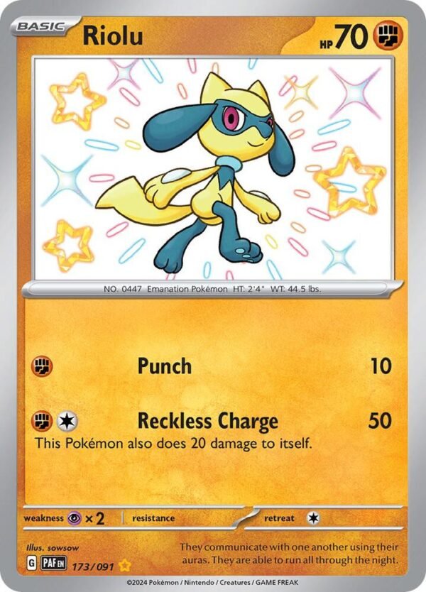 Riolu 173/091 Holofoil SV: Paldean Fates