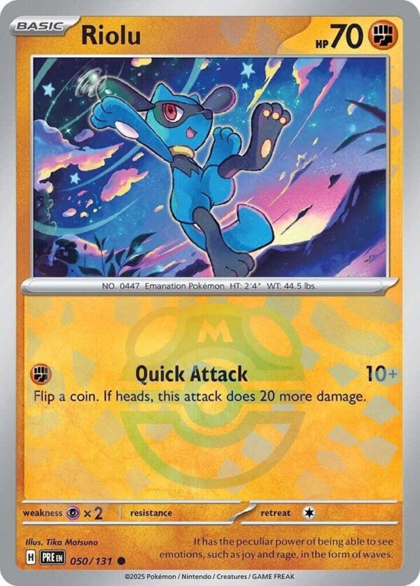 Riolu (Master Ball Pattern) 050/131 Holofoil SV: Prismatic Evolutions