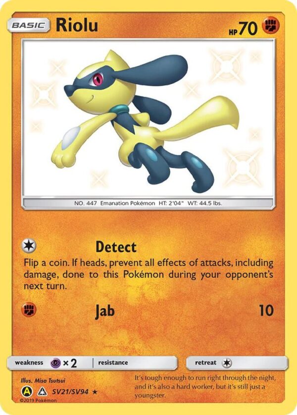 Riolu SV21/SV94 Holofoil Hidden Fates: Shiny Vault Riolu SV21/SV94 Holofoil Hidden Fates: Shiny Vault